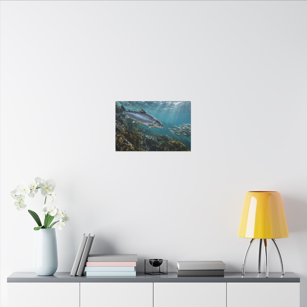Emerald Pool Passage Salmon canvas wall art, view 6