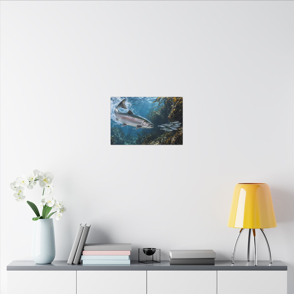 Silver Torpedo Chinook Salmon canvas wall art, view 6