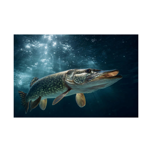 Underwater Northern Pike poster wall art, view 2