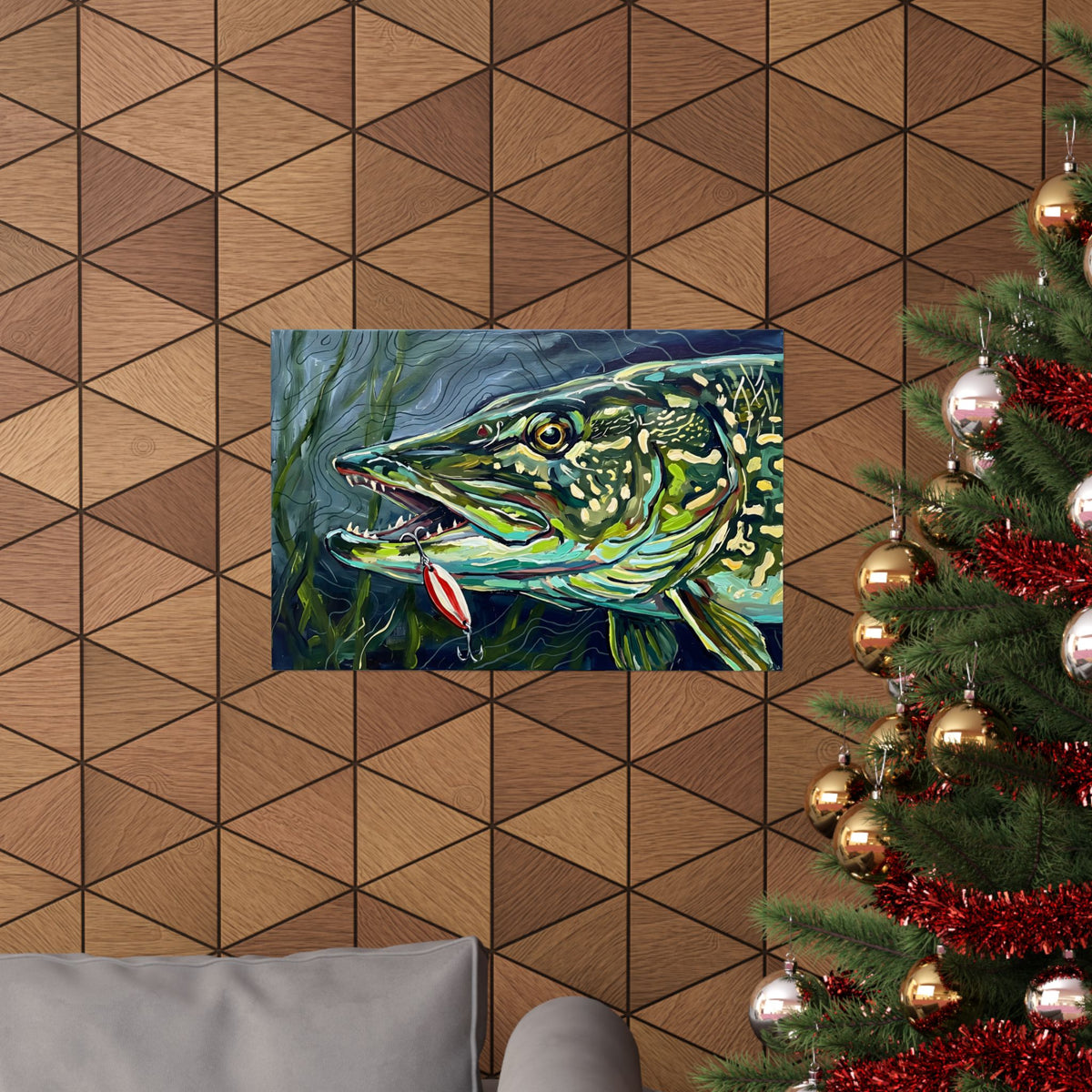Legends Bold Close-Up Weed-Line Northern Pike poster wall art, view 6