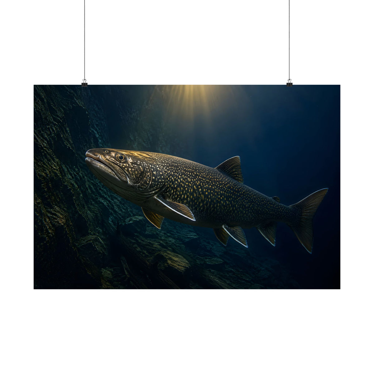 Lake Trout Deep Water Giant Poster — Bold Matte Wall Art for Anglers