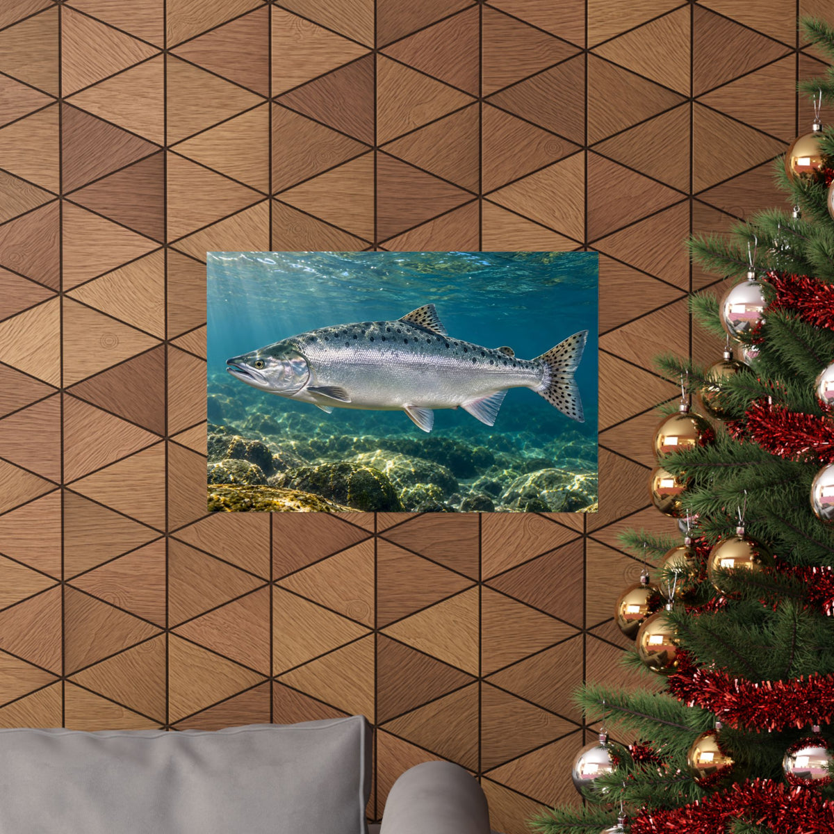 Silver Tide Pink Salmon poster wall art, view 6