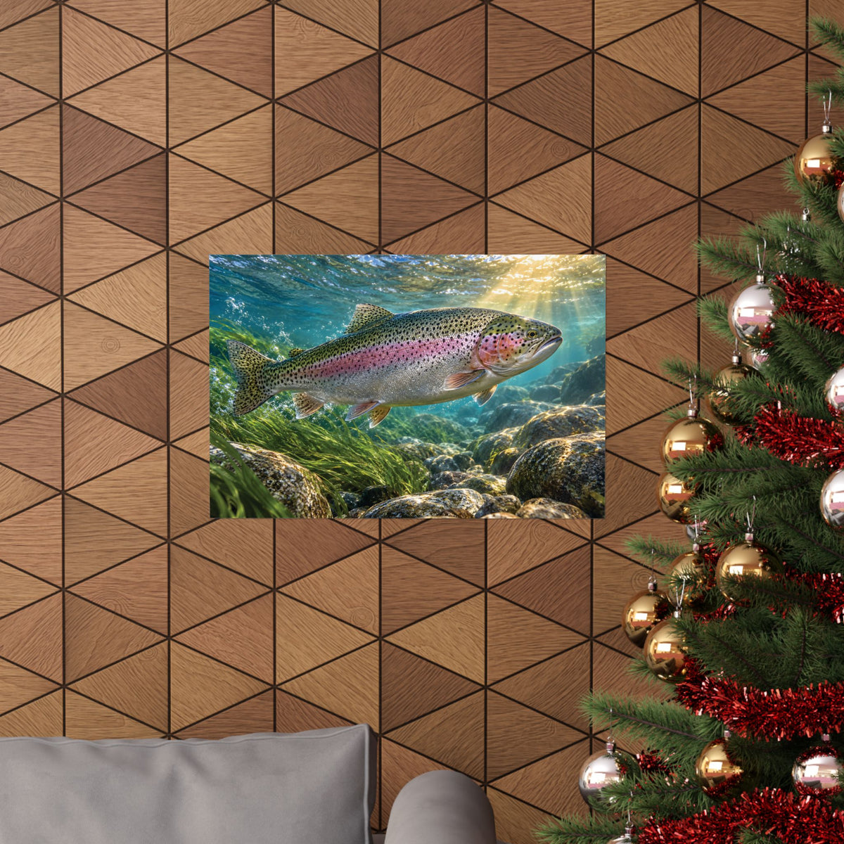 River of Gold Rainbow Trout poster wall art, view 6
