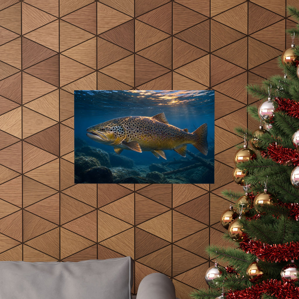 Sunset Depths Brown Trout poster wall art, view 6