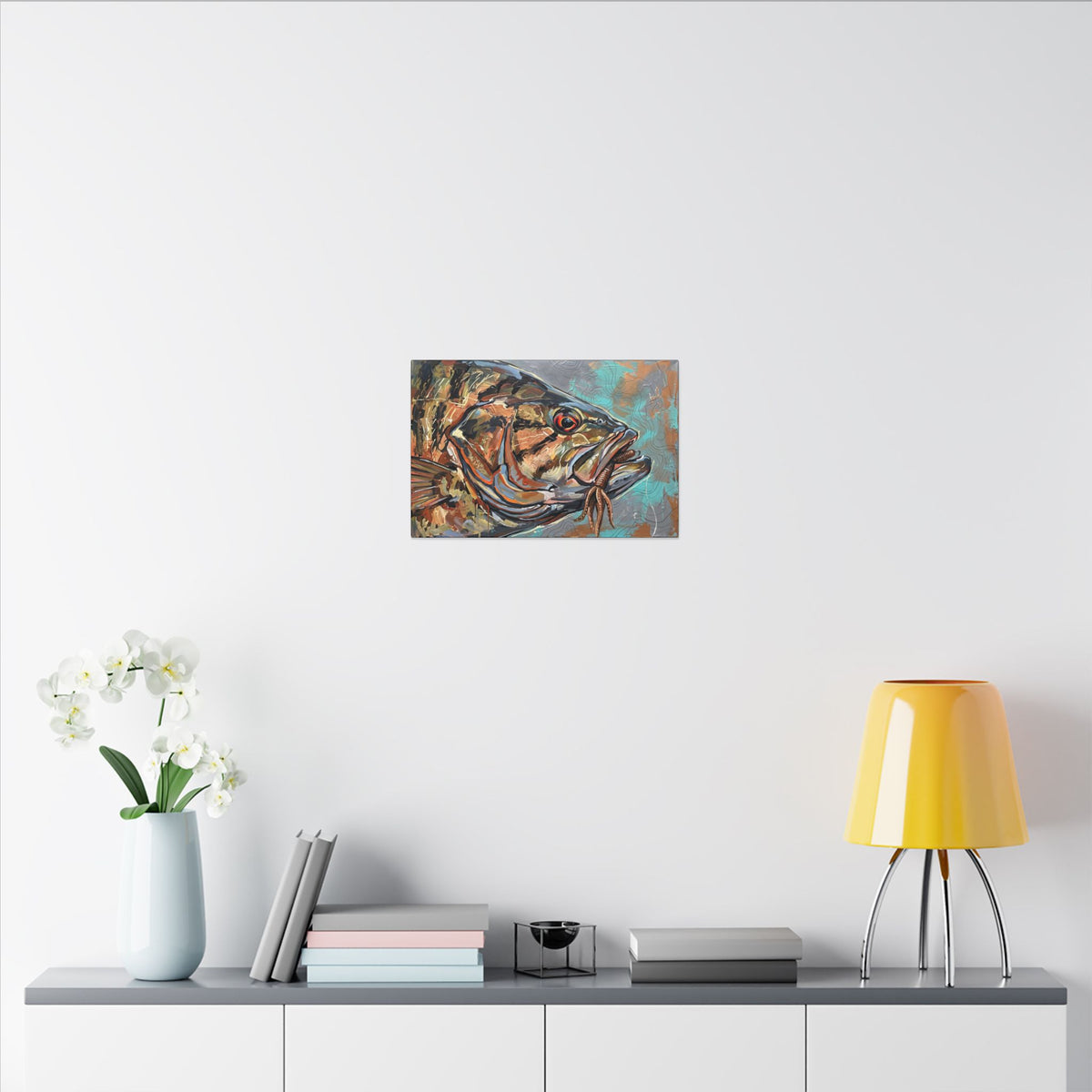 Legends Bold Close-Up Rocky Point Smallmouth Bass canvas wall art, view 6