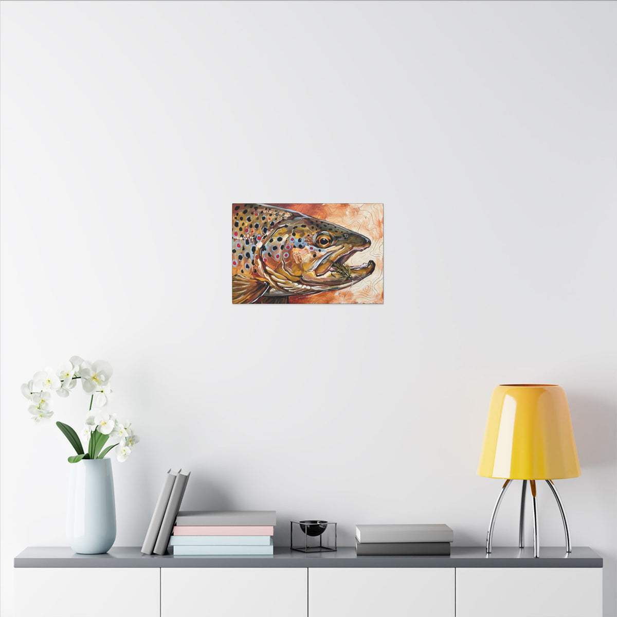 Legends Bold Close-Up Autumn Brown Trout canvas wall art, view 6