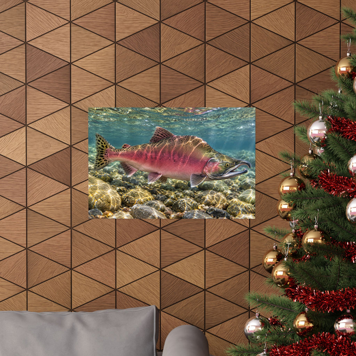 Humpback Run Pink Salmon poster wall art, view 6