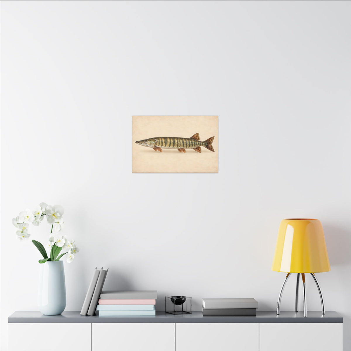 Muskellunge Field Study Canvas wall art, view 6