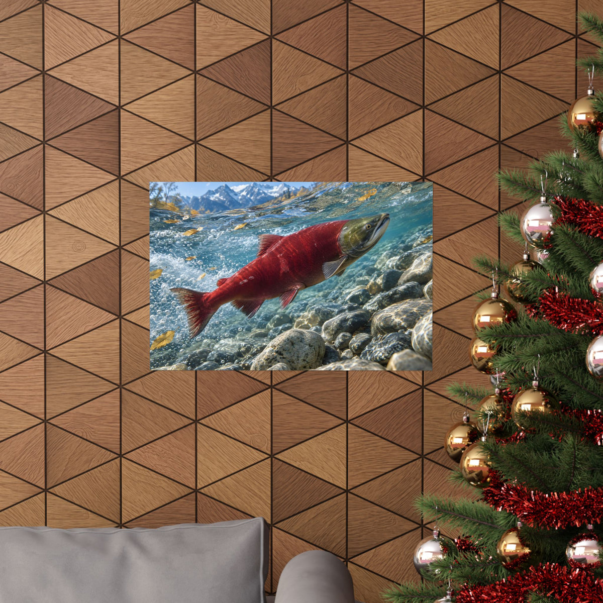 Crimson Ascent Sockeye Salmon poster wall art, view 6