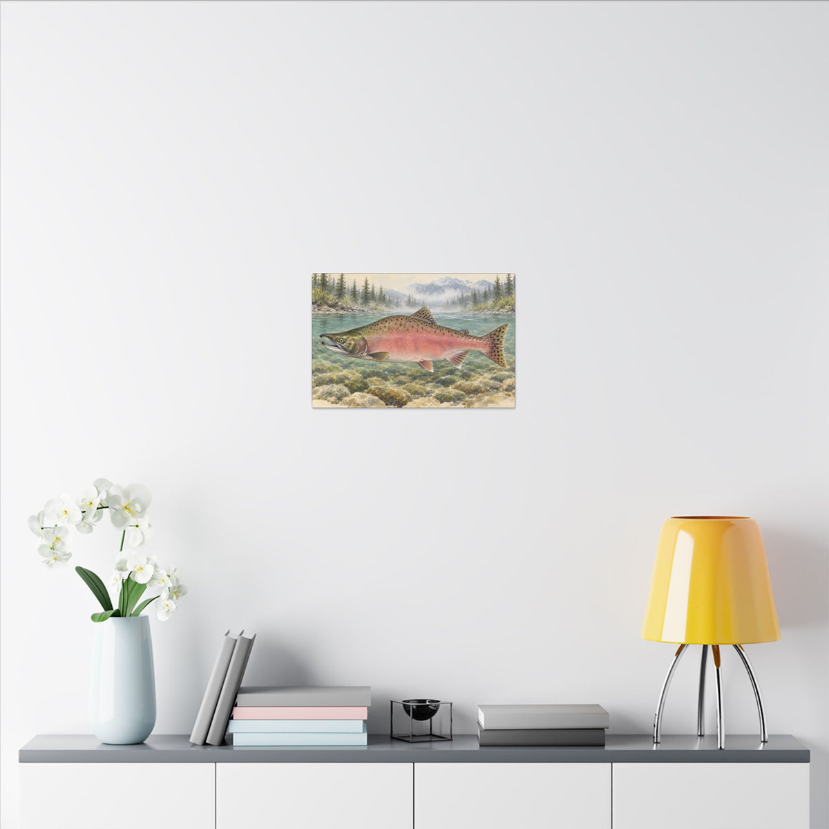 Spawning Creek Pink Salmon canvas wall art, view 6