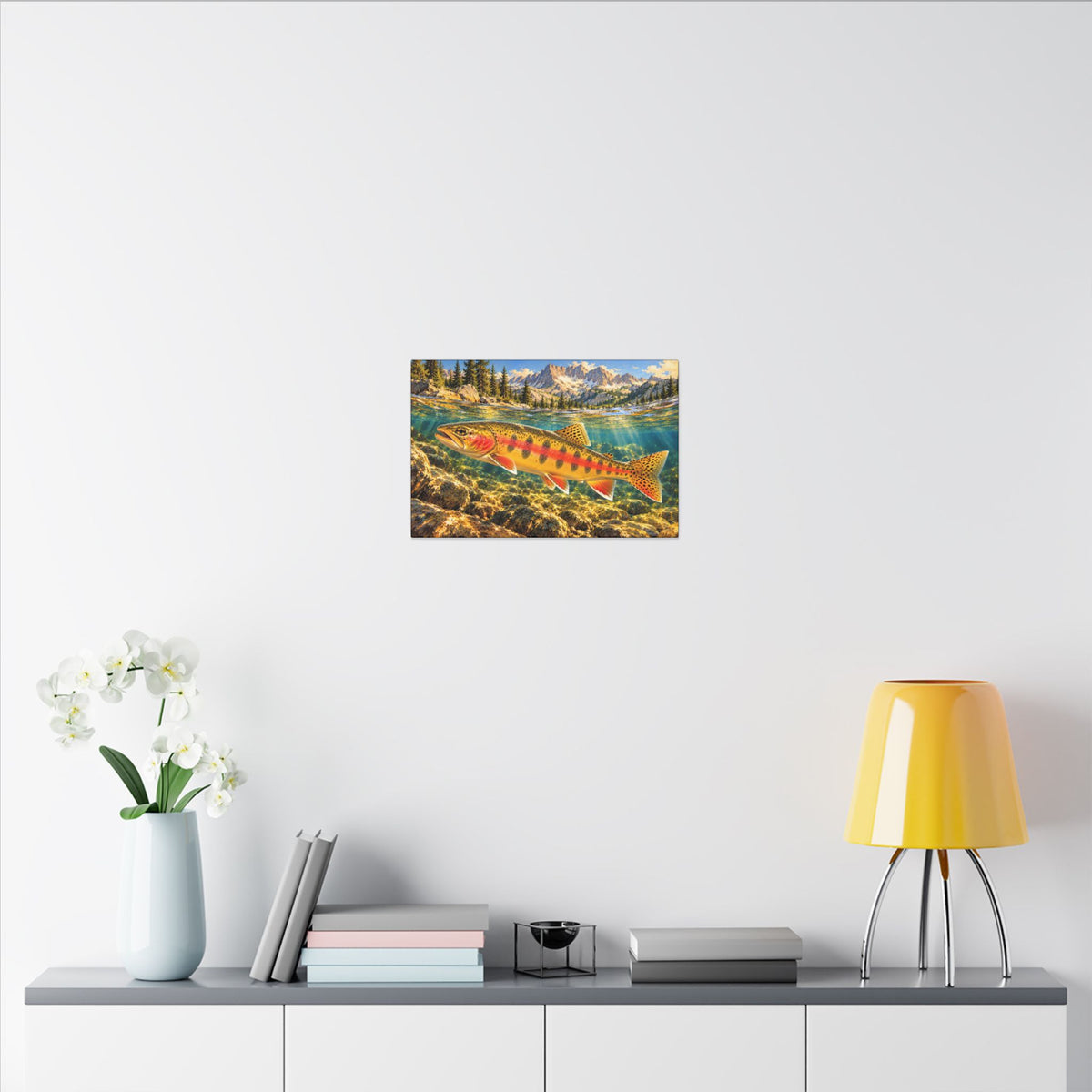 Beneath Alpine Peaks Golden Trout canvas wall art, view 6