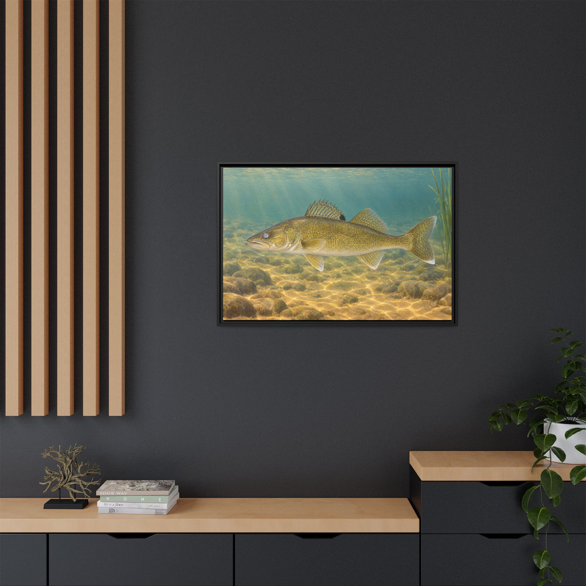 Sand Flats Walleye framed canvas wall art, view 6