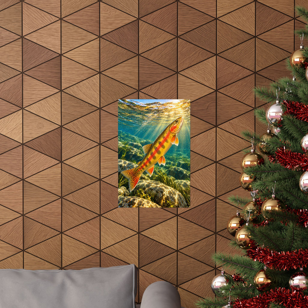 Beneath Sunlit Waters Golden Trout poster wall art, view 6