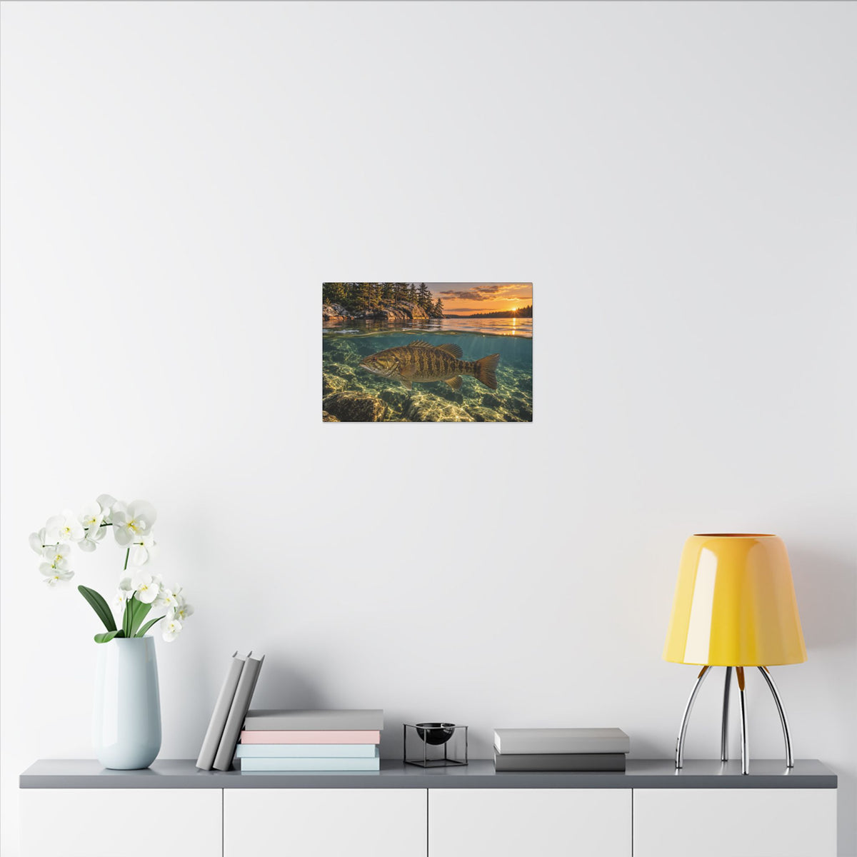 Over-Under Rocky Point Smallmouth Canvas wall art, view 6