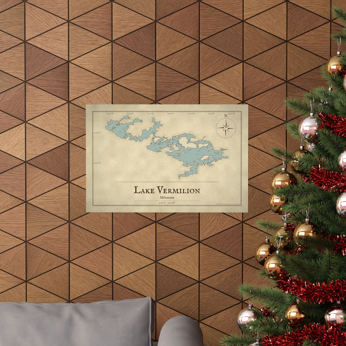 Lake Vermilion Vintage Map poster wall art, view 6