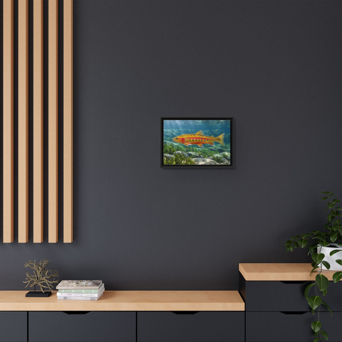 Gliding Through Sierra Waters Golden Trout framed canvas wall art, view 6