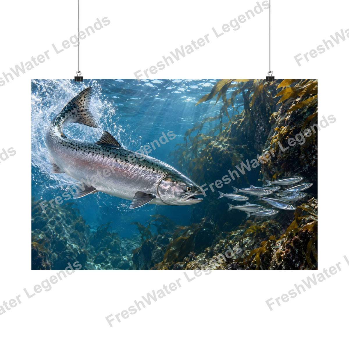 Chinook Salmon - Against the Current digital art print