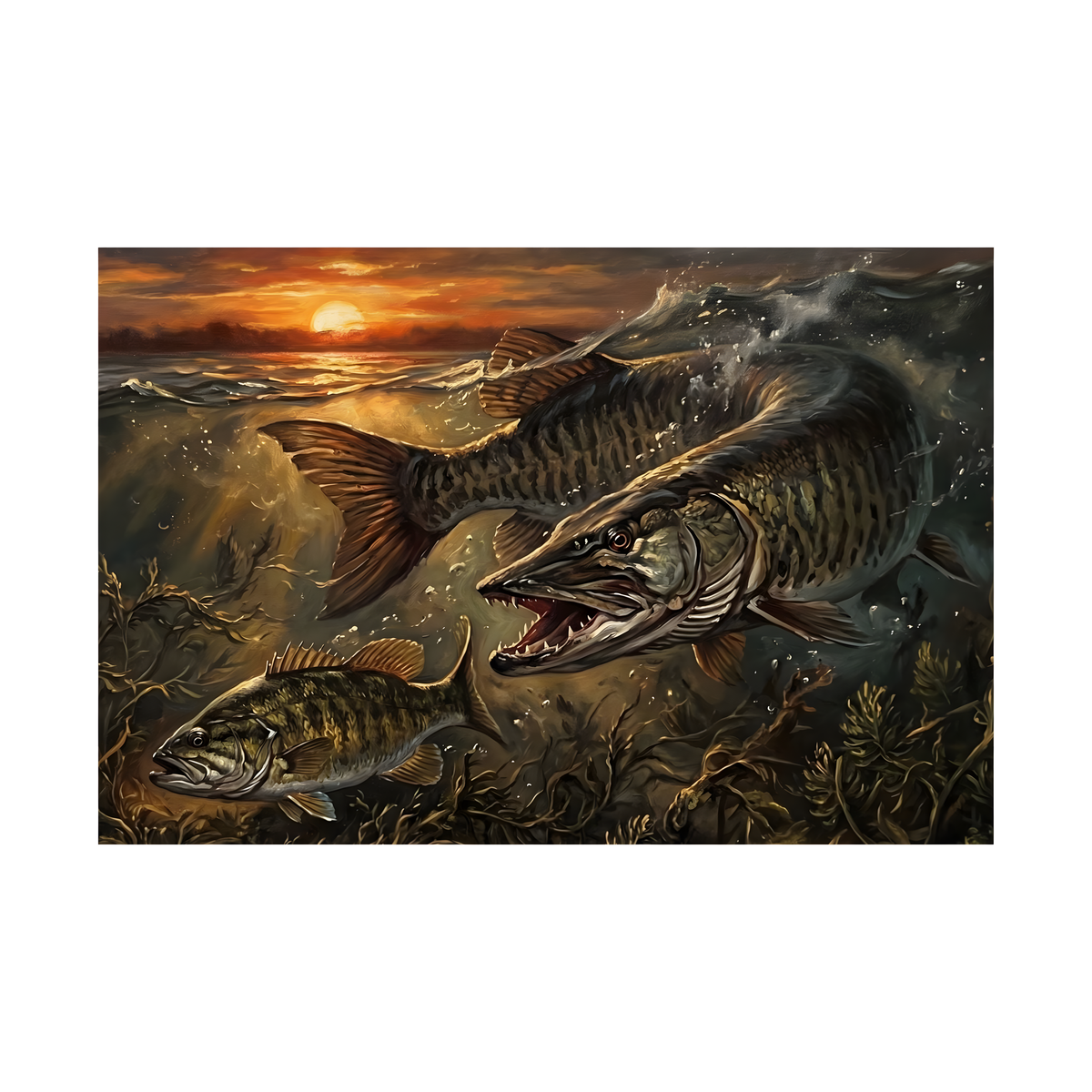 Cabin wall art collection - freshwater fish prints