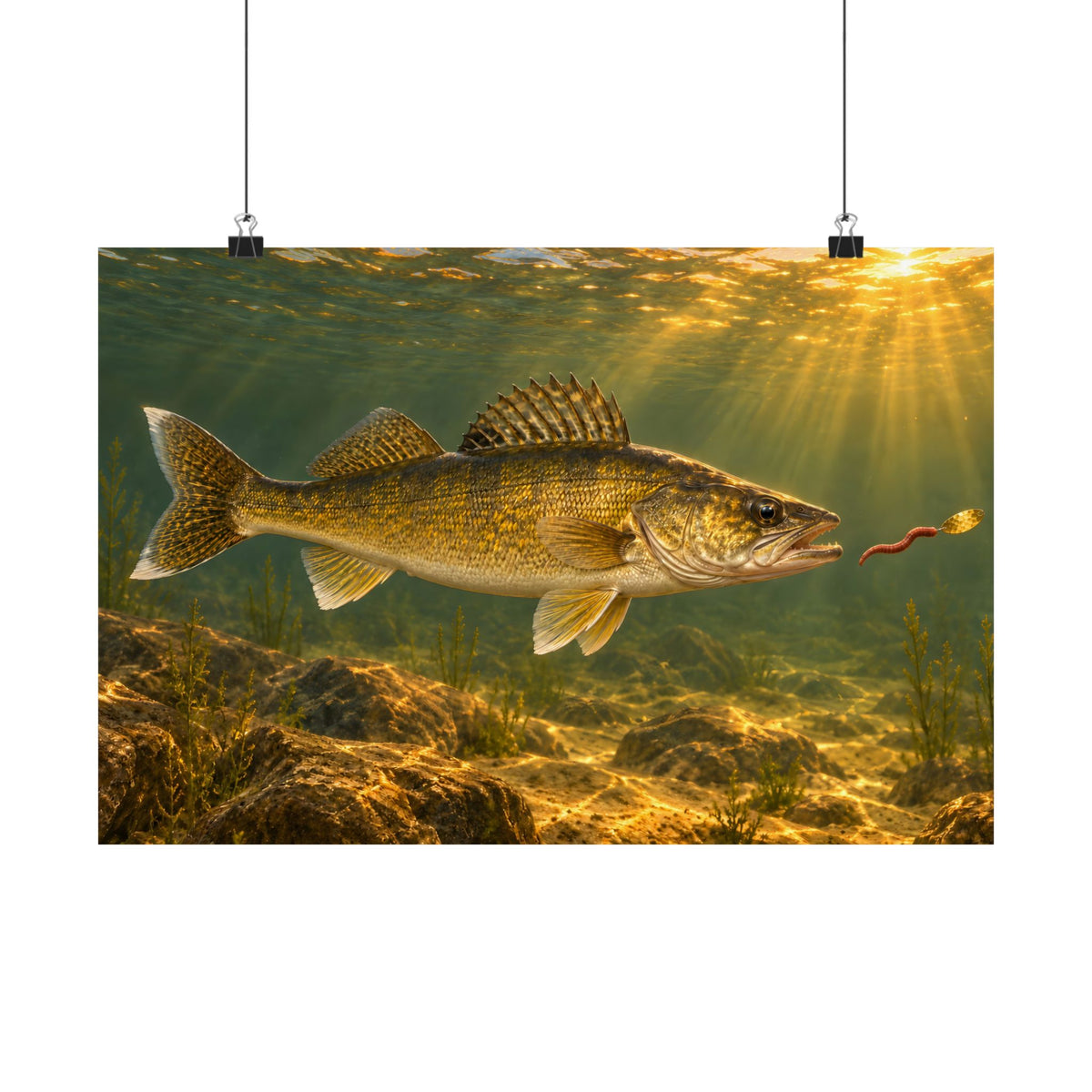 Crawler Harness Strike Walleye poster wall art, 24x16 size view