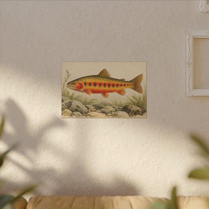 Vintage Stream Study Golden Trout canvas wall art, view 5