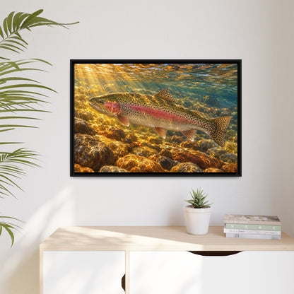 Golden Riffle Rainbow Trout framed canvas wall art – photo 5