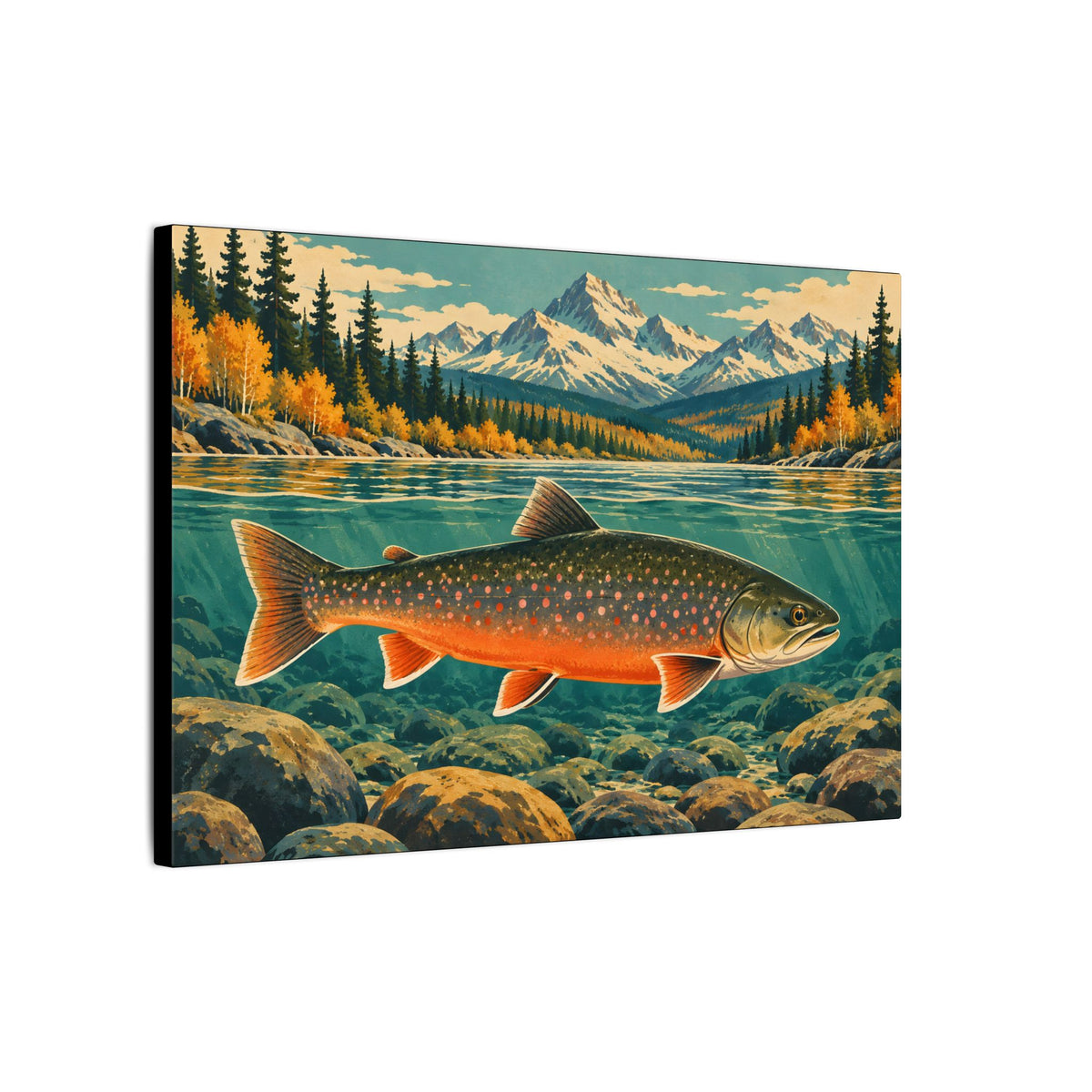 Beneath Autumn Mountains Dolly Varden canvas wall art, view 4