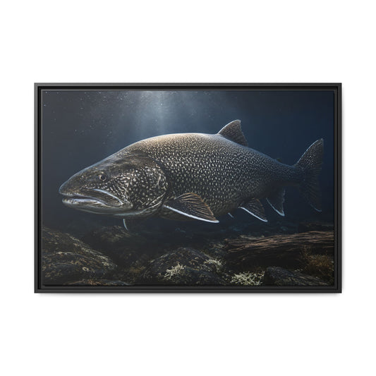 The Ancient One Lake Trout framed canvas wall art