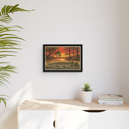 Alligator Gar Texas Sunset framed canvas wall art, view 5