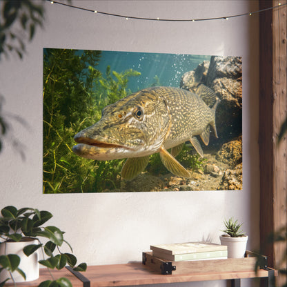 Northern Pike Clear Water Portrait Fine Art Print — Limited Edition Giclée for Anglers