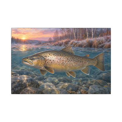 Lake-Run Giant Brown Trout canvas, 18x12 size view