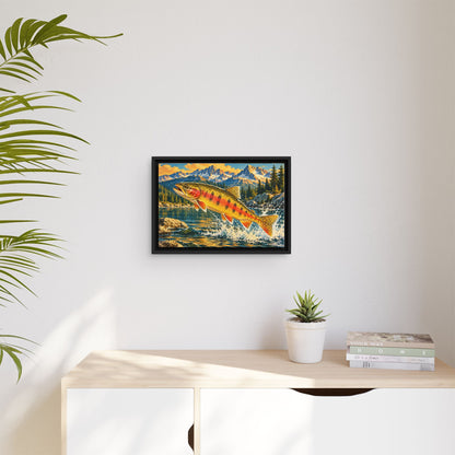 Leaping Through Alpine Waters Golden Trout framed canvas wall art, view 5