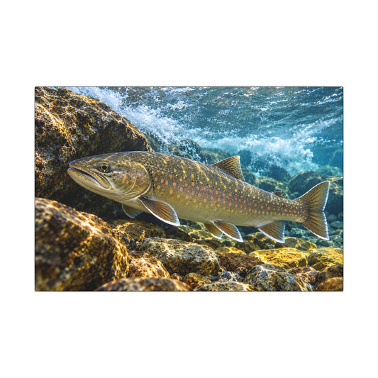 River Ambush Bull Trout canvas, 18x12 size view