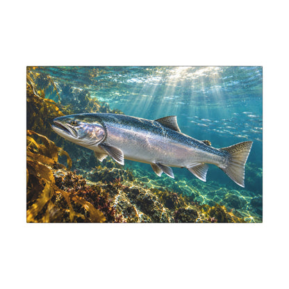 Silver in the Tide Coho Salmon canvas, 24x16 size view