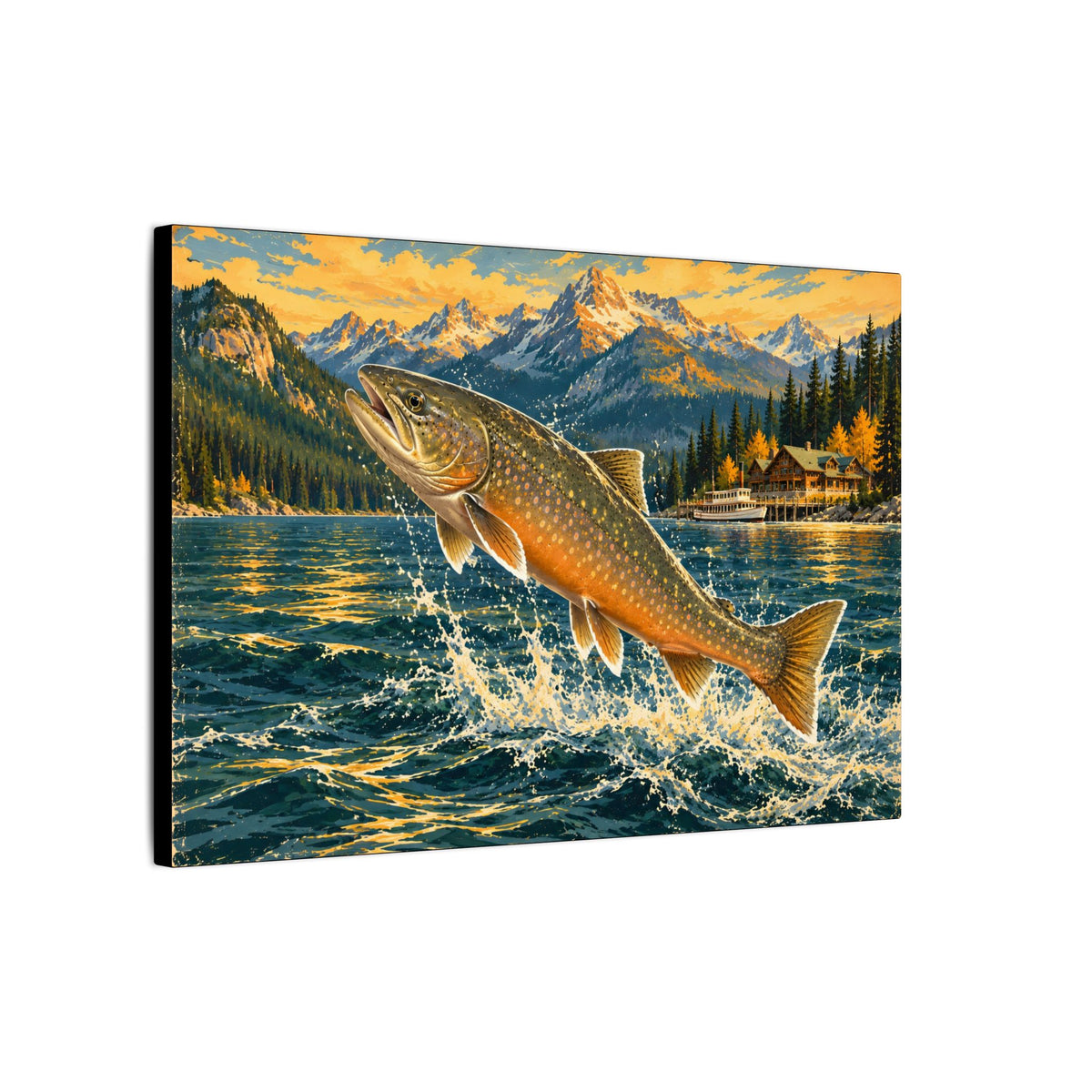 Northern Lake Lodge Bull Trout canvas, side angle