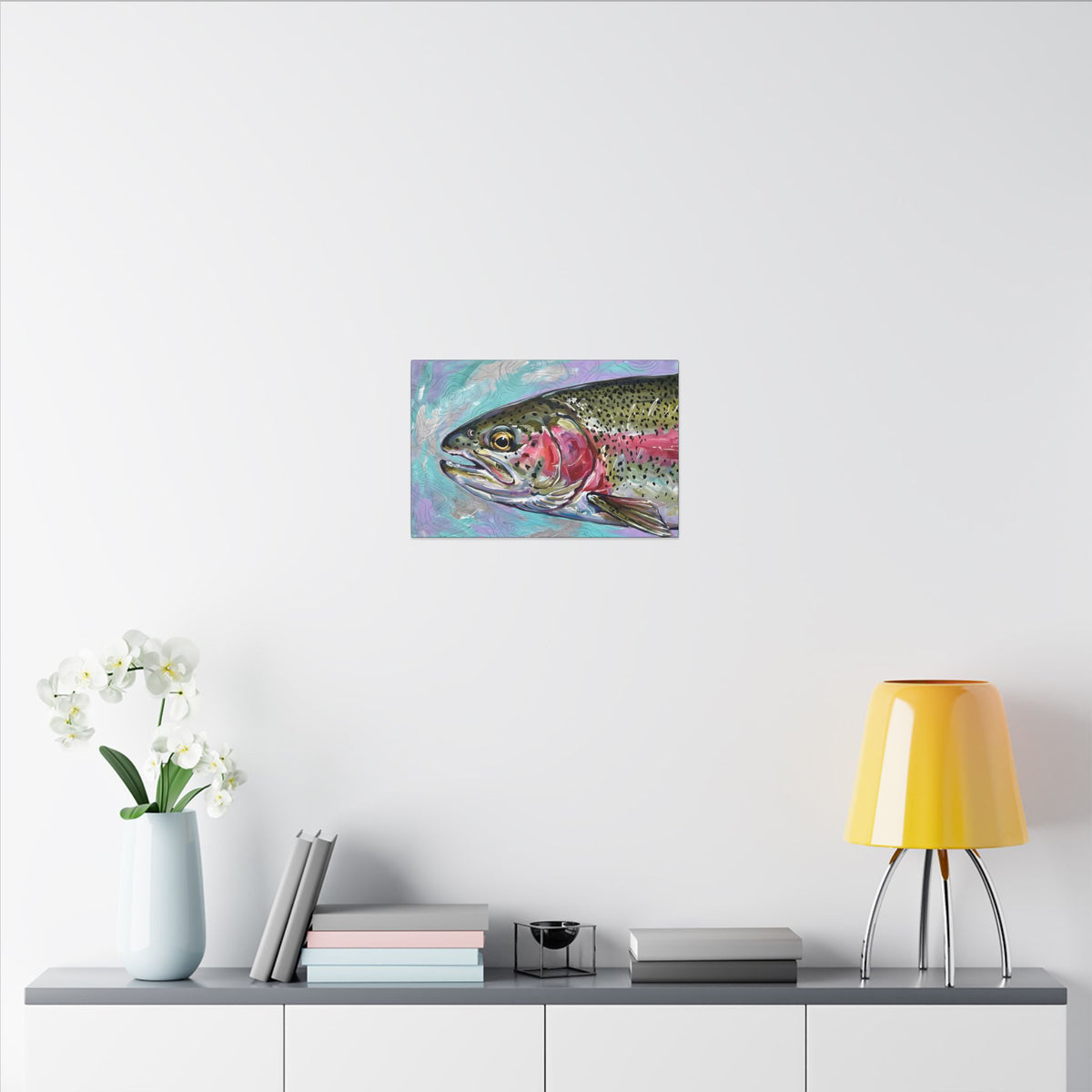 Legends Bold Close-Up River Rainbow Trout canvas wall art, view 6