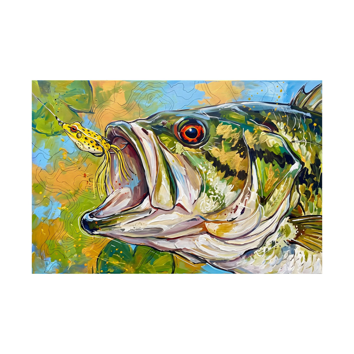 Legends Bold Close-Up Lily Pad Largemouth Bass poster wall art, view 4