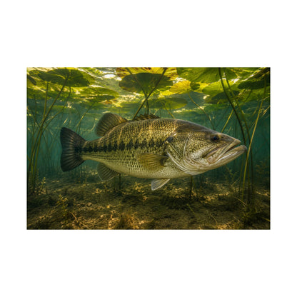 Lily Pad Shade Largemouth Bass poster wall art, 36x24 size view