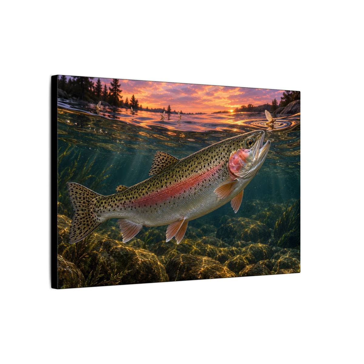 Dusk Rise Rainbow Trout canvas wall art – photo 4