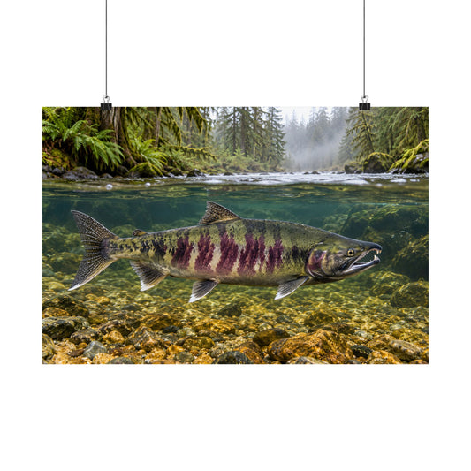 Rainforest River Chum Salmon poster wall art, view 1