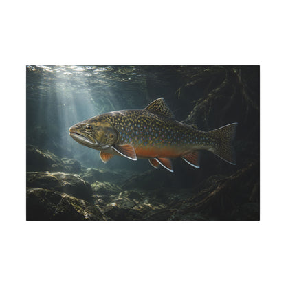 Shadow Pool Brook Trout canvas wall art, view 3