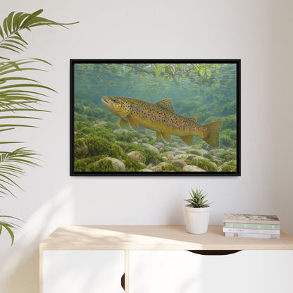 Mourning Creek Brown Trout framed canvas wall art, view 5