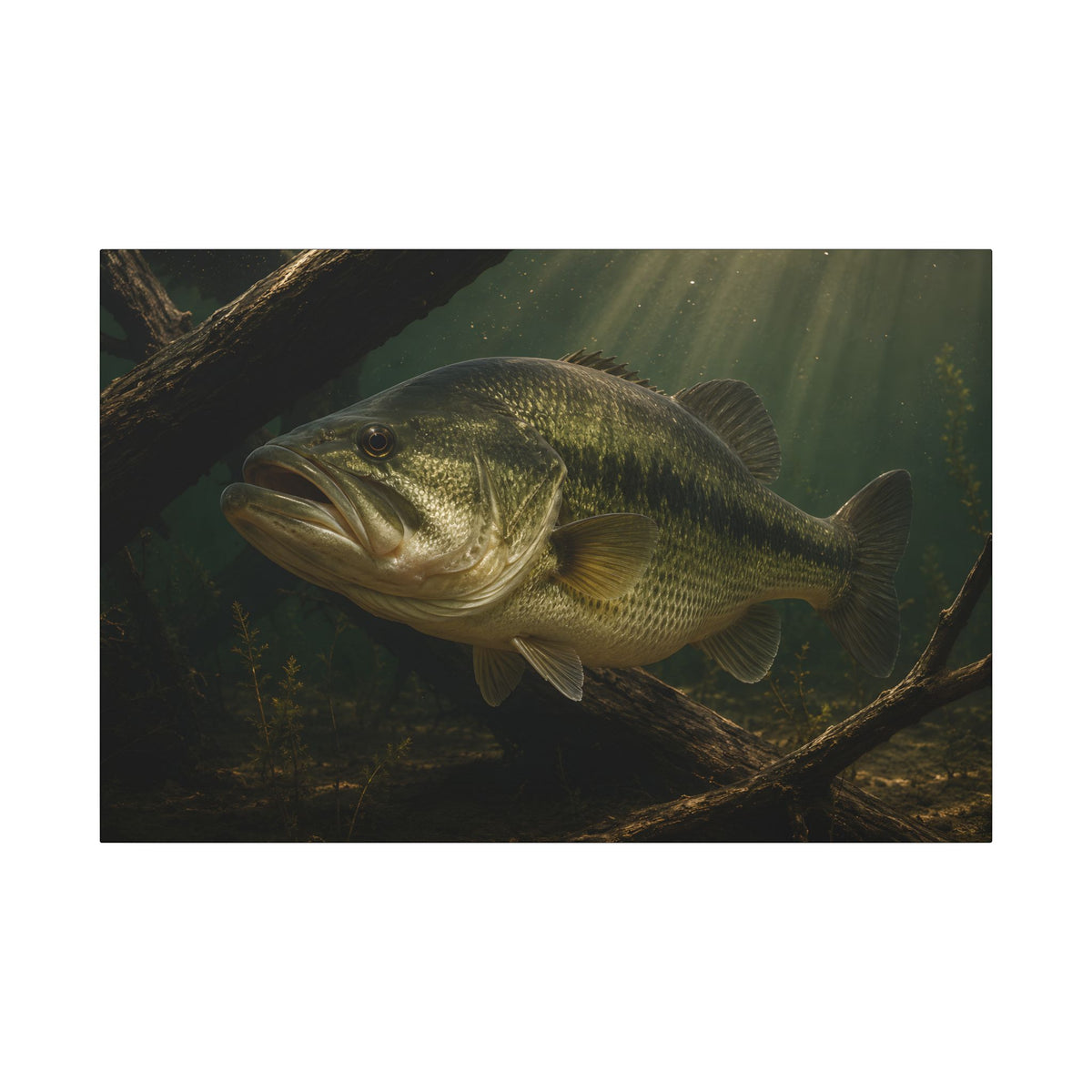 Timber Ambush Largemouth Bass canvas, 36x24 size view