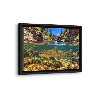 Red Rock Canyon Gila Trout framed canvas wall art, view 4