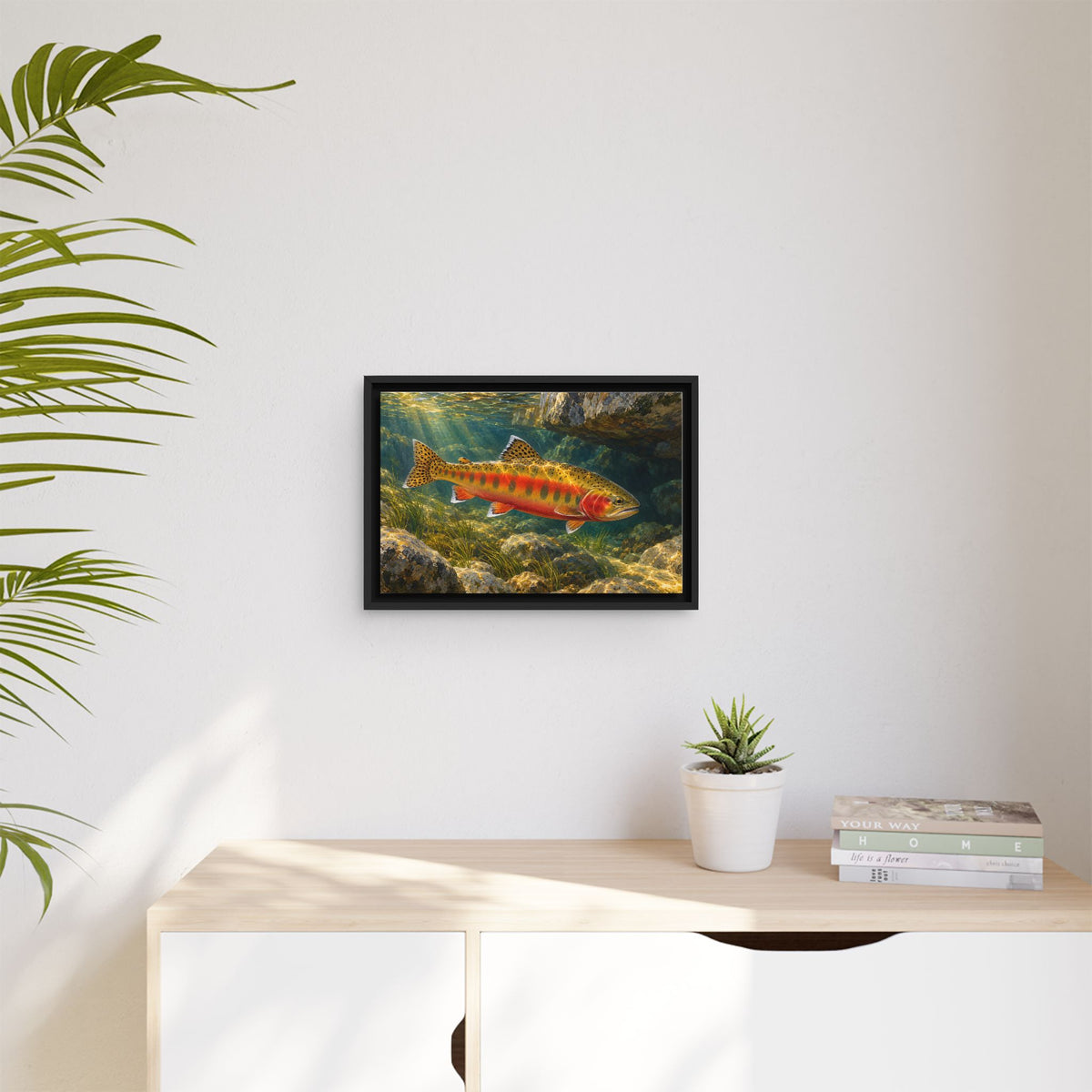 Granite Light Golden Trout framed canvas wall art, view 5