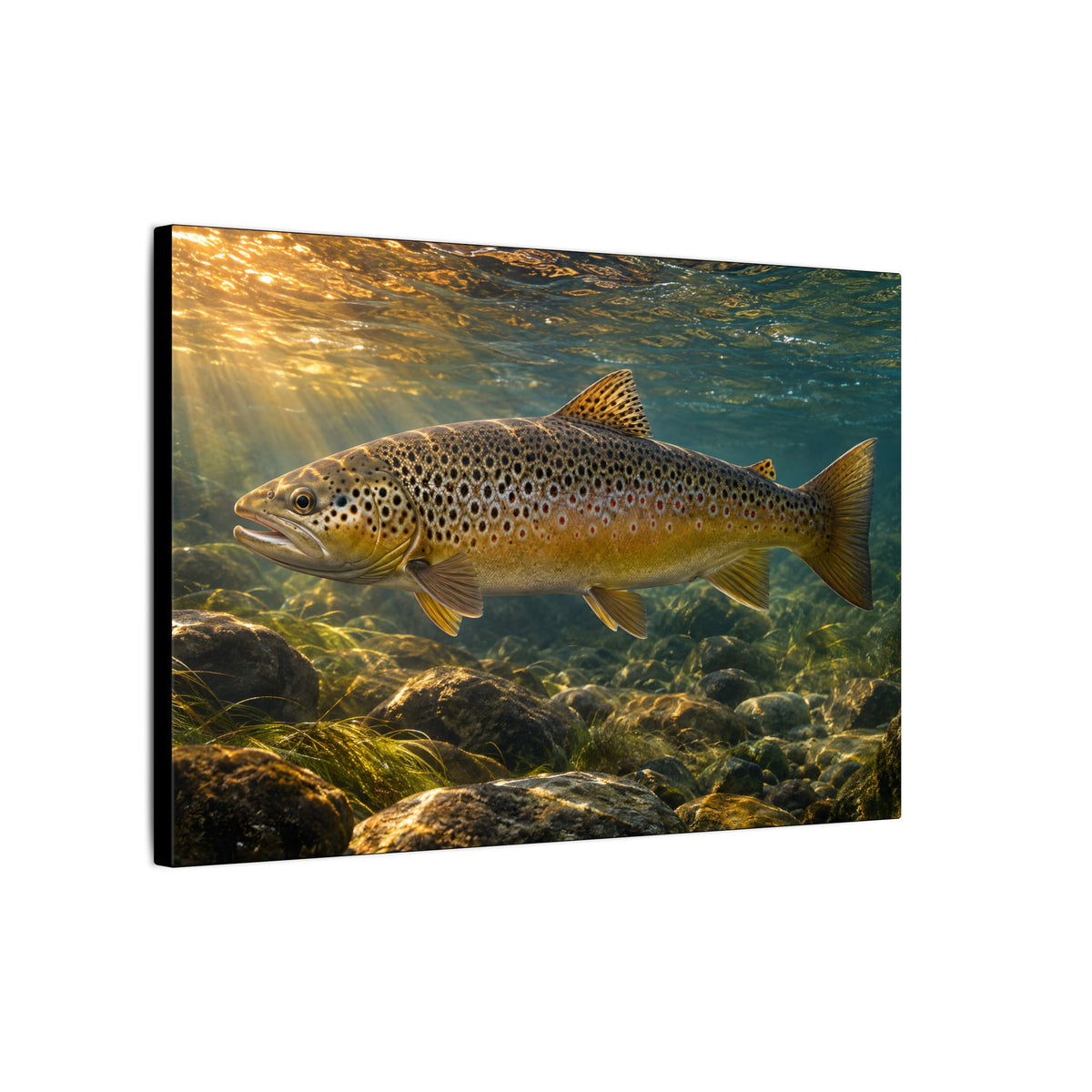 Autumn Run Brown Trout canvas wall art, view 4