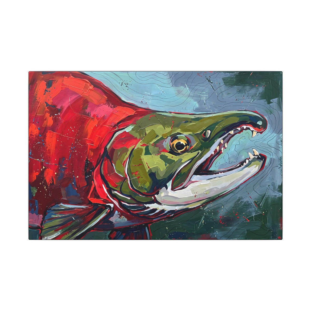 Legends Bold Close-Up Spawning Sockeye Salmon canvas wall art