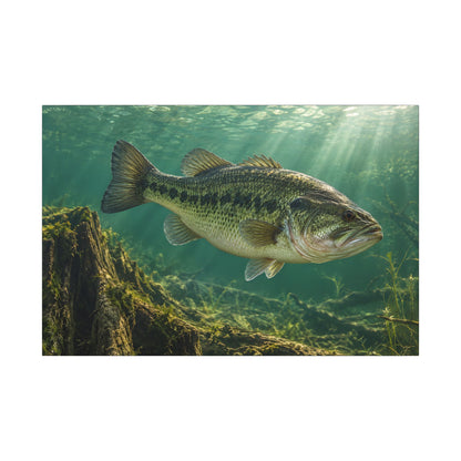 Jade Morning Mist Largemouth Bass canvas, 36x24 size view