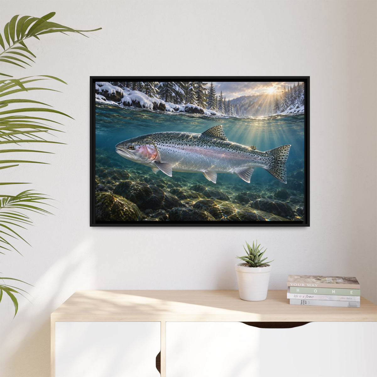 Steelhead Winter Run framed canvas wall art – photo 5