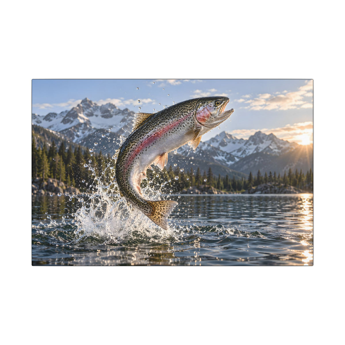 Alpine Thunder Rainbow Trout canvas wall art
