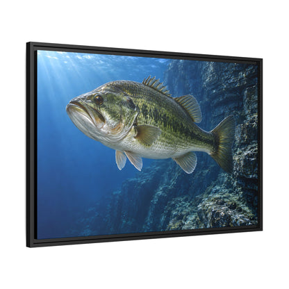 Cobalt Cliff Patrol Largemouth Bass framed canvas side angle